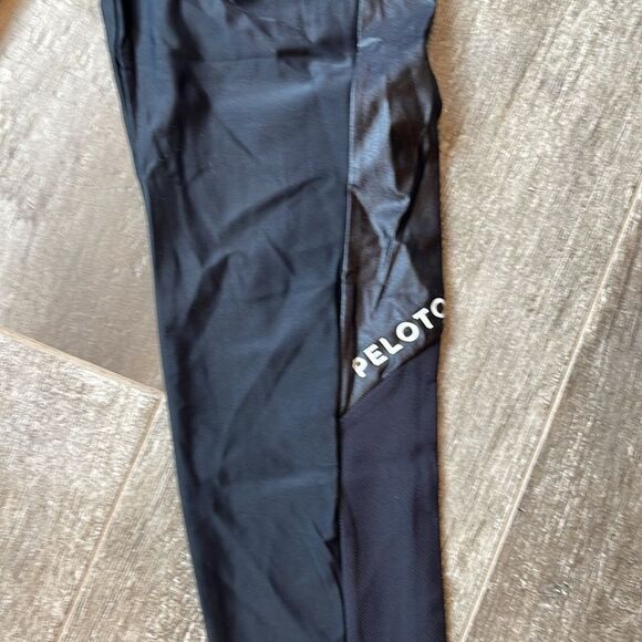 Lanston Sport Peloton Vincent Leggings Size Large Black Pocket High Waist Shiny - Picture 2 of 6